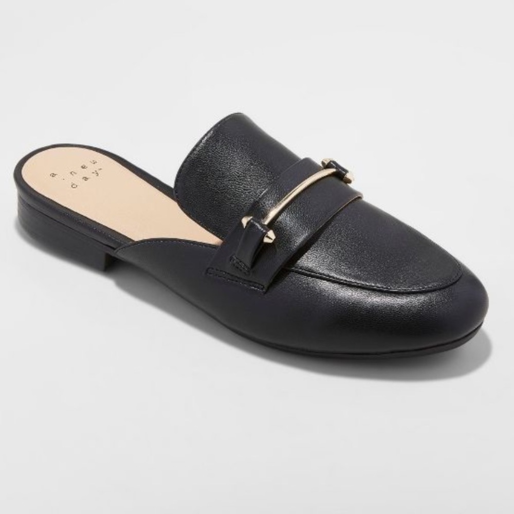 Women's Remmy Backless Loafers - A New Day™ Black